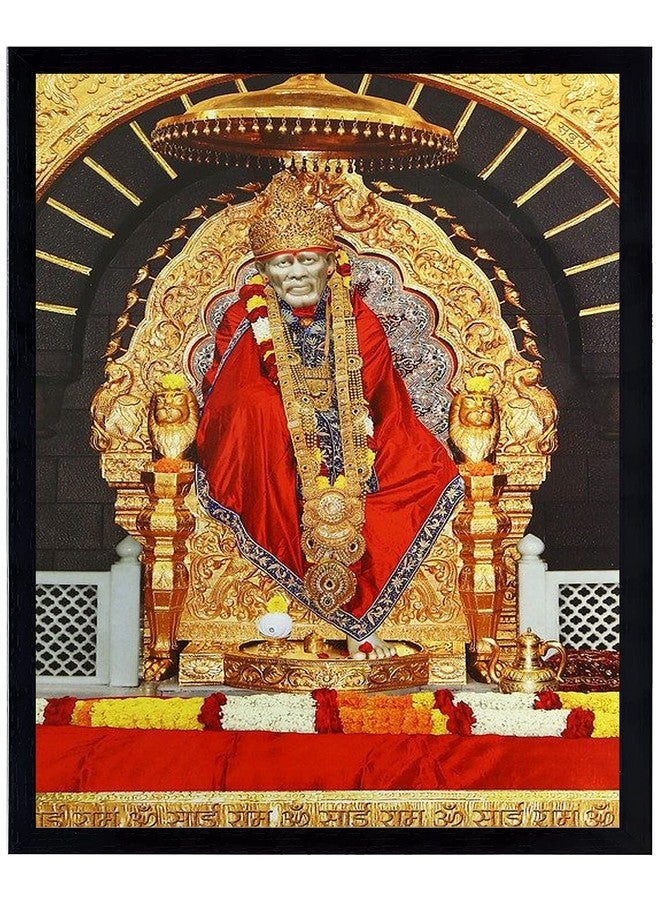 ZIG-ZAG zig zag Shirdi Sai Baba Photo Frame Size Medium For Wall / Taable ( 13.5x9.5 inches, Acrylic Glass),black - Image 2